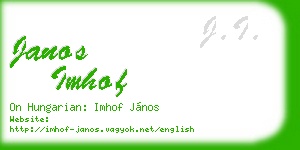 janos imhof business card